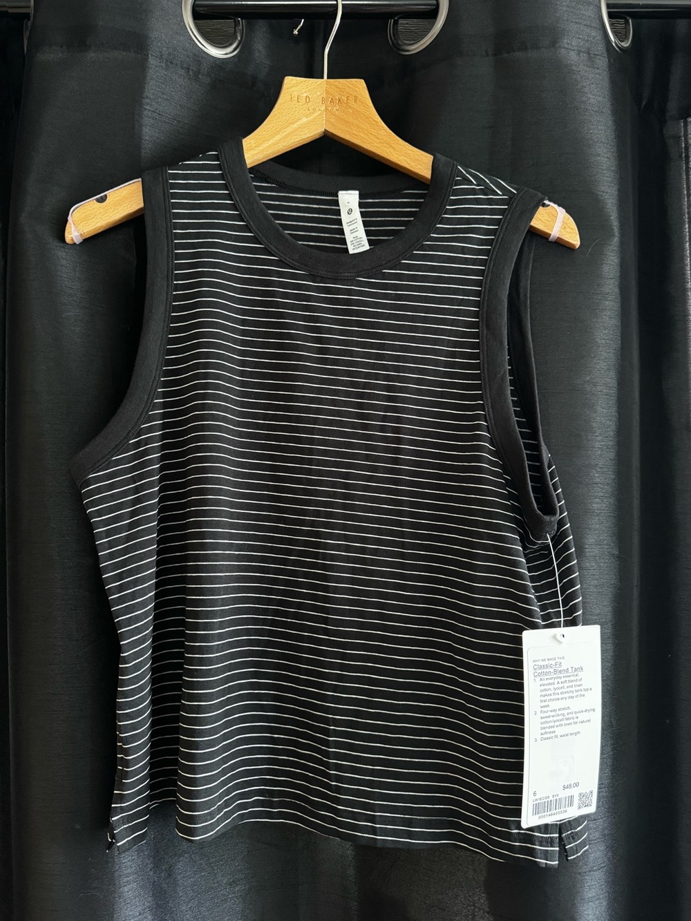 Lululemon Black & White Striped Sleeveless Tank